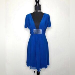 Frederick’s of Hollywood Cobalt Blue Beaded and Sequined Cocktail Dress